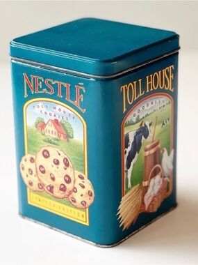 Vintage Nestlé Limited Edition Toll House Cookie Tin - Blue Collectible